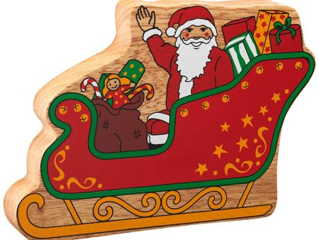 Lanka Kade Fairtrade Painted Wooden Father Christmas and Sleigh Hot on Sale