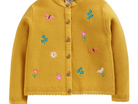 Frugi Maia Embroidered Cardigan Bumble Bee Flowers For Sale