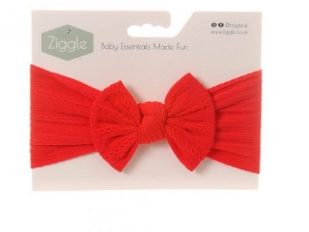 Ziggle Top Bow Turban Headband Red Discount