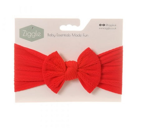 Ziggle Top Bow Turban Headband Red Discount