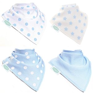 Bandana Dribble Bibs 4 Pack Blues and Whites For Cheap