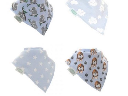 Bandana Dribble Bibs 4 Pack Cuddly Blues Supply