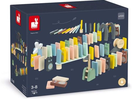 Janod Sweet Cocoon Domino Rally 100 Piece Online Sale