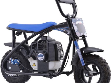 MotoTec Bandit 52cc 2-Stroke Kids Gas Mini Bike Blue Online Sale