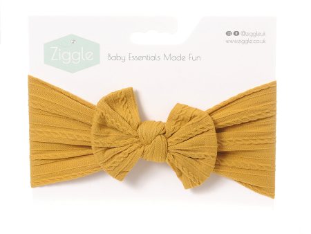 Ziggle Top Bow Turban Headband Mustard Hot on Sale