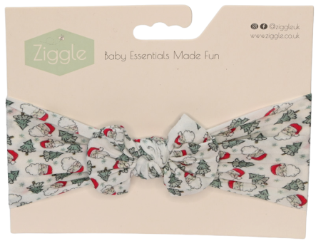 Ziggle Top Bow Turban Headband White Santa For Cheap