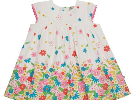 Frugi Elowen Dress Soft White Flowers Discount