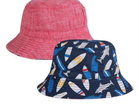 Frugi Russ reversible Sun Hat Red Surf Time Fashion