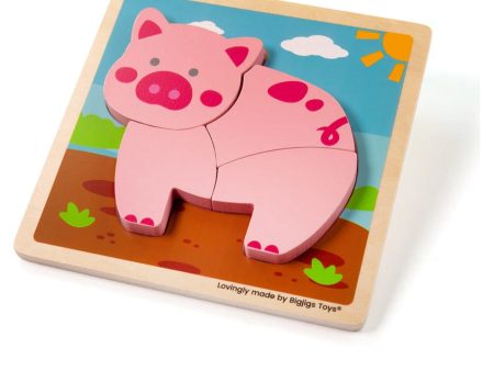 BigJigs Chunky Lift Out Pig Puzzle Hot on Sale