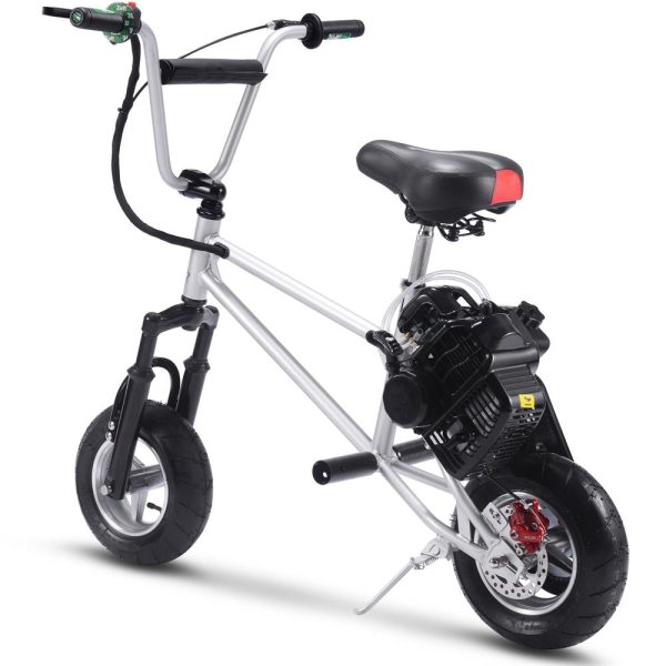 MotoTec 49cc Gas Mini Bike V2 Silver Online Hot Sale