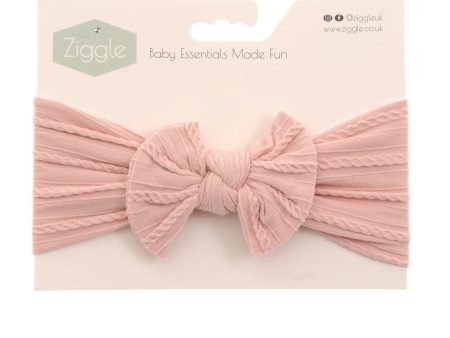 Ziggle Top Bow Turban Headband Rose Pink Sale