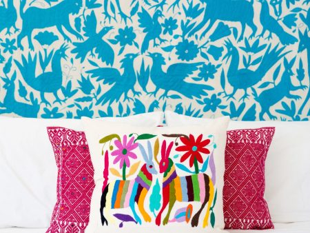 TURQUOISE OTOMI TAPESTRY   TABLECLOTH Online Hot Sale