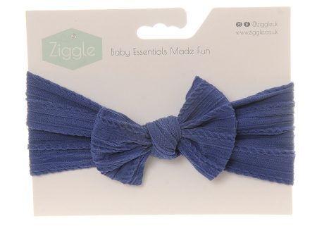 Ziggle Top Bow Turban Headband Navy Hot on Sale