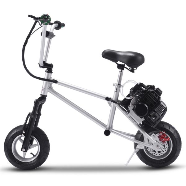 MotoTec 49cc Gas Mini Bike V2 Silver Online Hot Sale