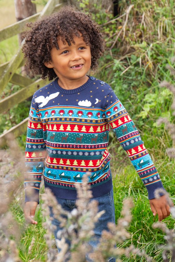 Frugi Forest FairIsle Jumper Christmas Woodland Online