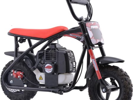 MotoTec Bandit 52cc 2-Stroke Kids Gas Mini Bike Red Supply